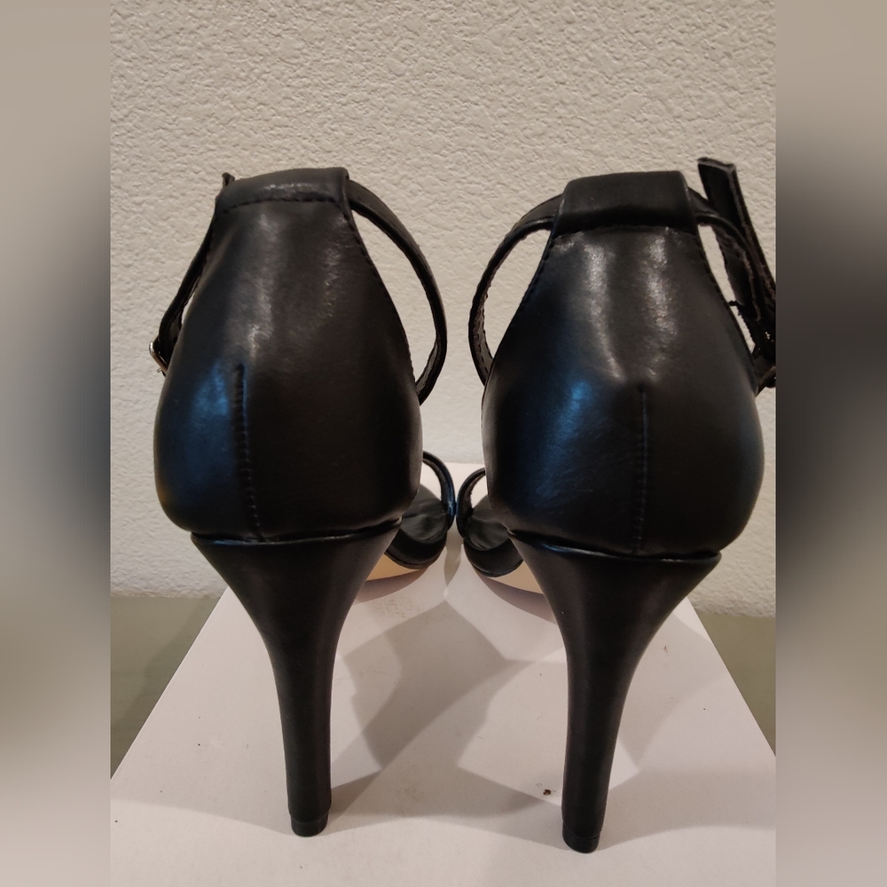 Seven Dials Black Strappy Heels View 4
